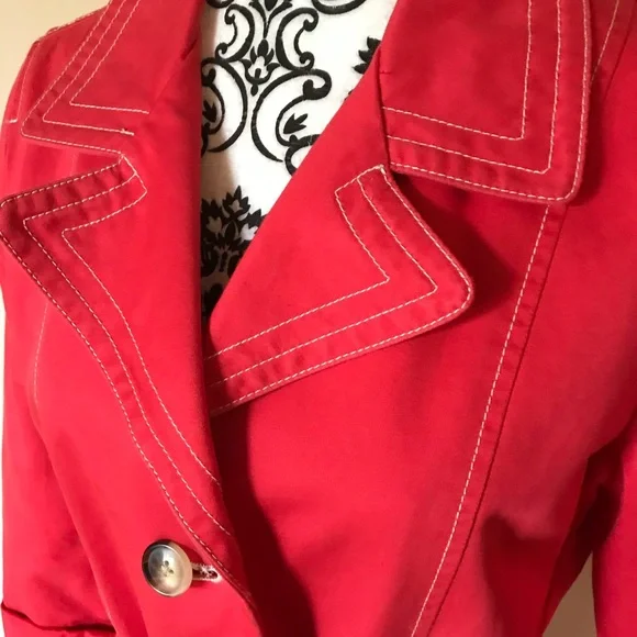 🌹SALE🌹OLD NAVY RED TRENCH - Picture 3 of 5